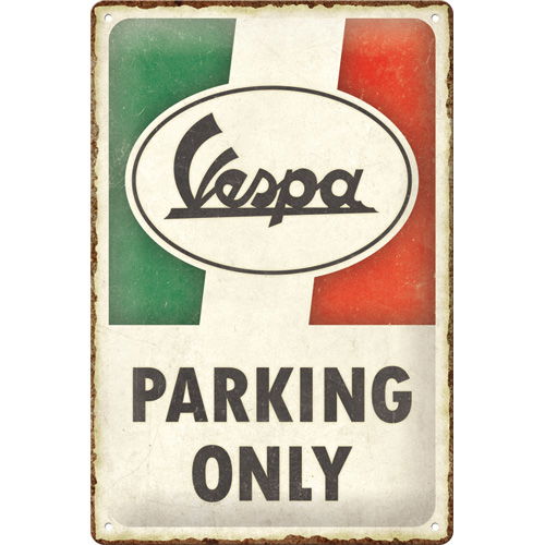 Cartel de hojalata Vespa - Parking Only Italian 20x30cm