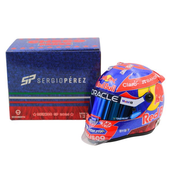Sergio Pérez miniature helmet Formula 1 Mexico GP 2024 1/2