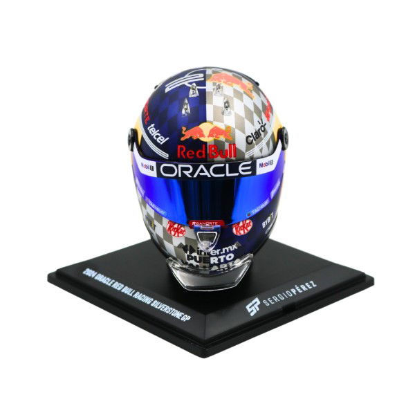 Sergio Pérez miniature helmet Formula 1 Silverstone GP 2024 1/4