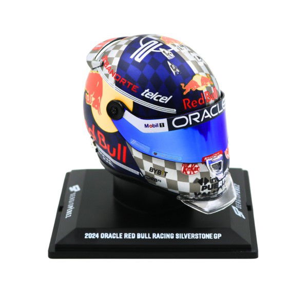 Sergio Pérez Casco en miniatura Fórmula 1 GP de Silverstone 2024 1/4