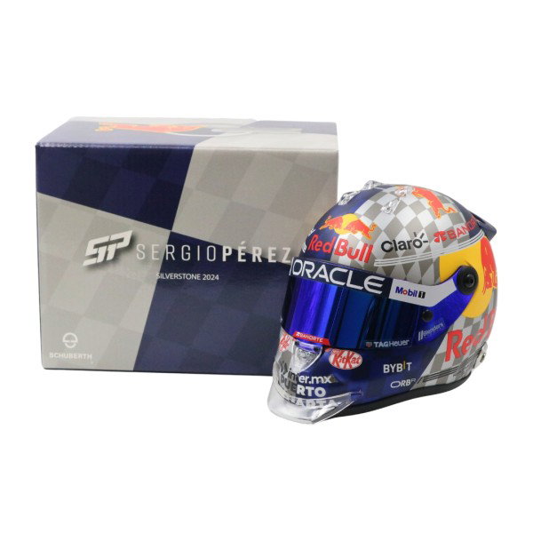 Sergio Pérez casco in miniatura Formula 1 GP di Silverstone 2024 1/2