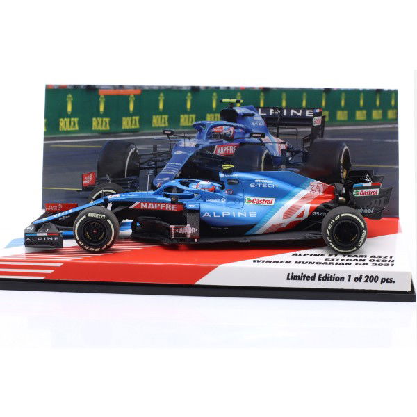 Esteban Ocon Alpine F1 Team A521 Formel 1 Gewinner Ungarn GP 2021 1:43