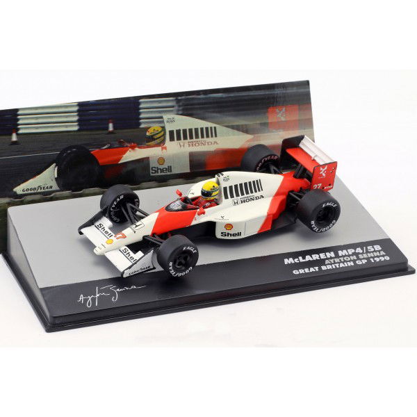 Ayrton Senna McLaren MP4/5B #27 Campeón del Mundo Gran Bretaña GP Fórmula 1 1990 1/43