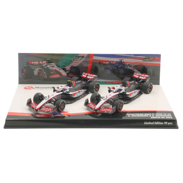 Haas F1 Team Hülkenberg / Magnussen Austin GP 2023 Doppel-Set 1:43
