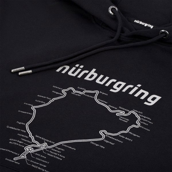 Nürburgring Kapuzenpullover Racetrack schwarz