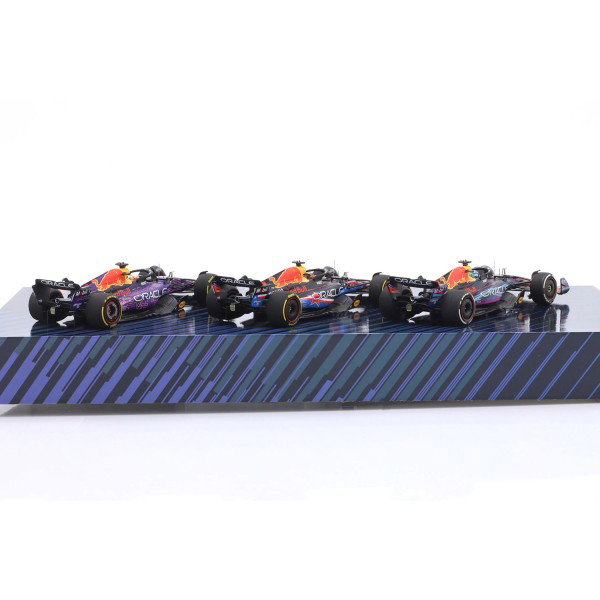 Red Bull Racing Verstappen Sieger Miami, Austin, Las Vegas GP 2023 3er-Set 1:43