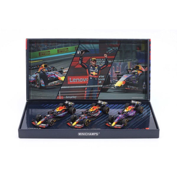 Red Bull Racing Verstappen Sieger Miami, Austin, Las Vegas GP 2023 3er-Set 1:43