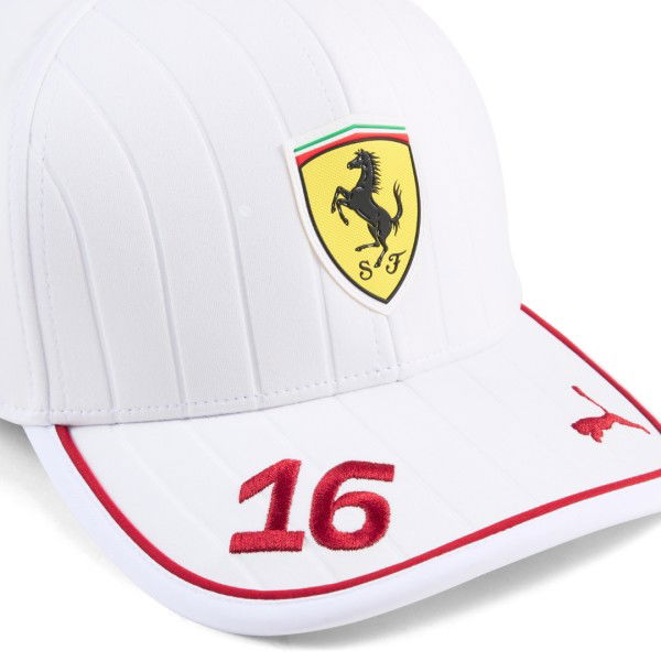 Scuderia Ferrari Cap Leclerc bianco