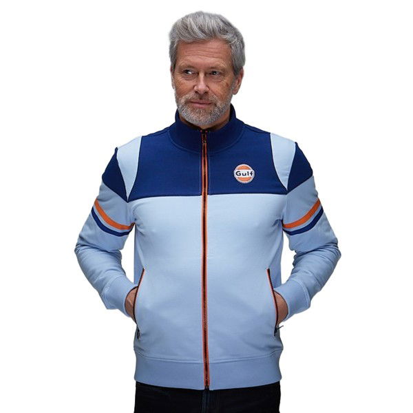 Gulf Sweatjacket Classic Stripe bleu clair