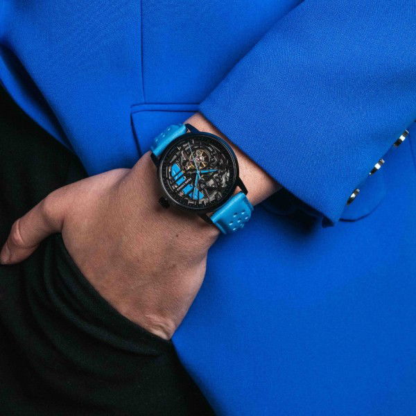 Paddock Damen Armbanduhr Leder blau