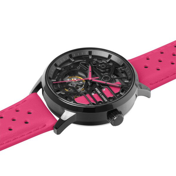 Paddock Damen Armbanduhr Leder pink