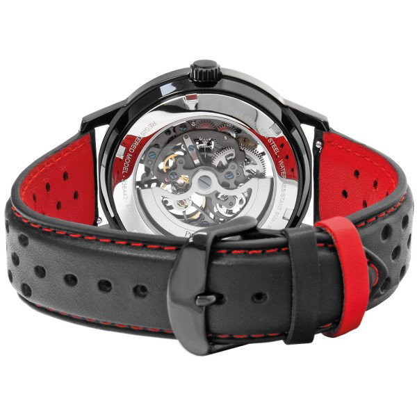 Paddock Montre cuir rouge