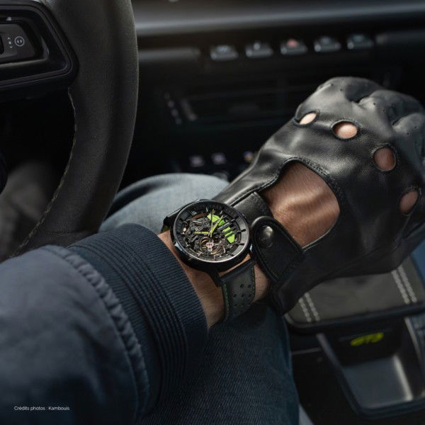 Paddock Reloj cuero verde