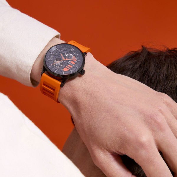 Paddock Montre caoutchouc orange