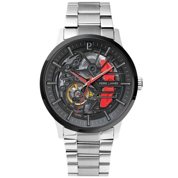 Paddock Reloj Acero inoxidable plateado/rojo
