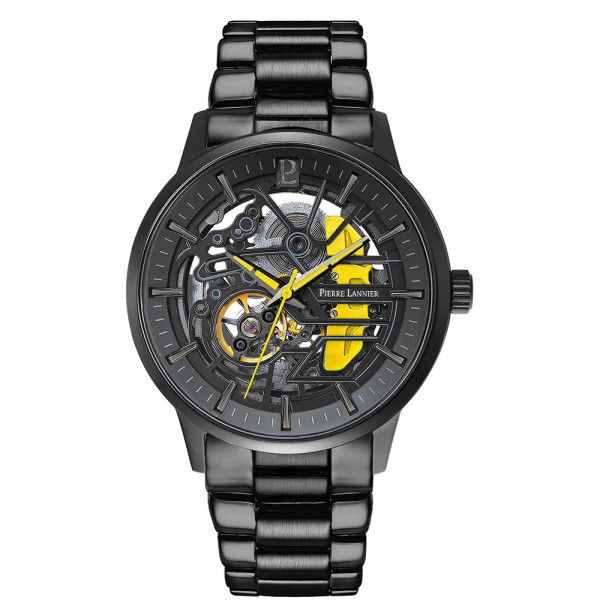 Paddock Reloj Acero inoxidable negro/amarillo