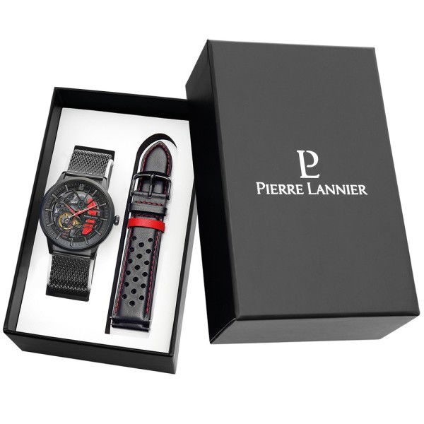 Paddock Watch Milanese + lether red