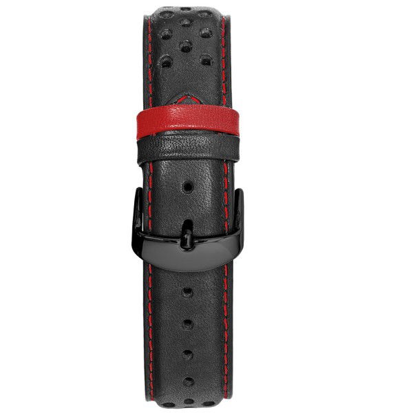 Paddock Montre Milanais + cuir rouge