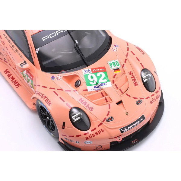 Porsche 911 RSR #92 Vainqueur de la classe LMGTE Pink Pig 24h Le Mans 2018 1/12