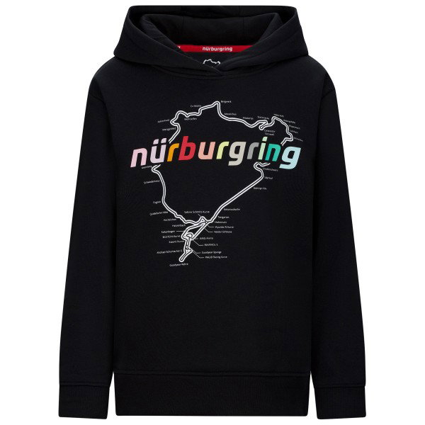 Nürburgring Sudadera con capucha para niños Racetrack negro