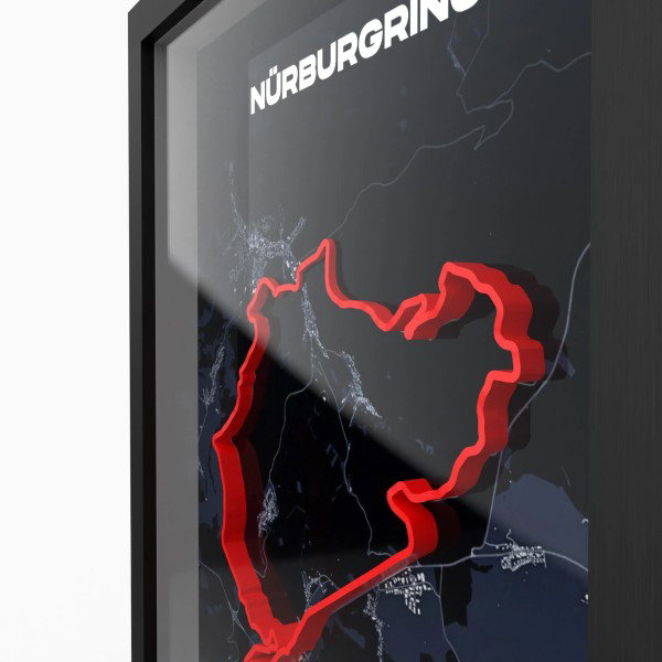 3D Poster Nürburgring Racetrack red A4