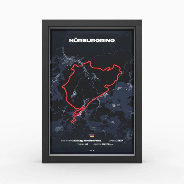 3D Poster Nürburgring Racetrack rot A4