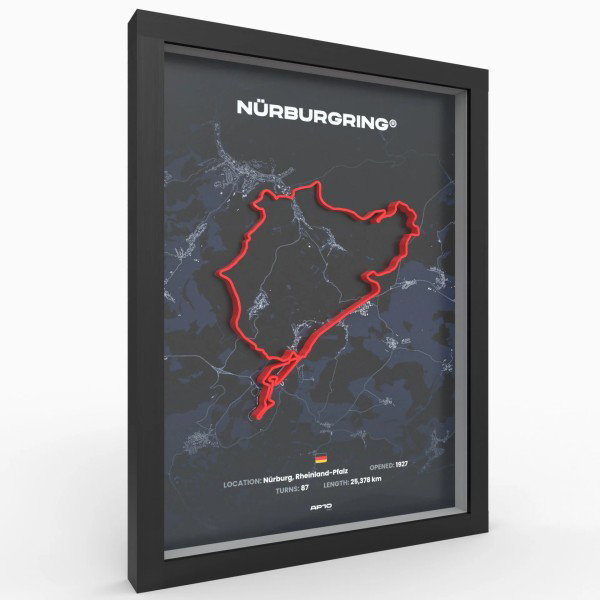 3D Poster Nürburgring Racetrack red A3
