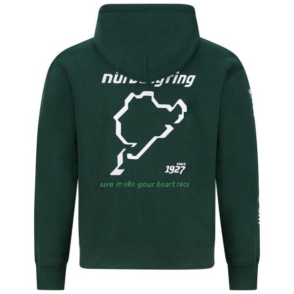 Nürburgring Felpa con cappuccio Pitstop verde