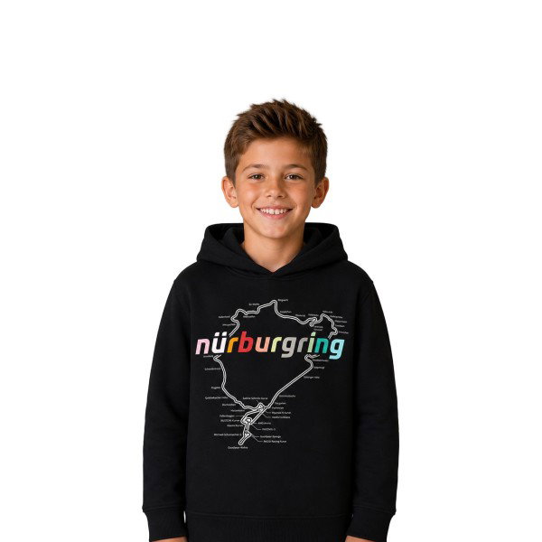 Nürburgring Sudadera con capucha para niños Racetrack negro