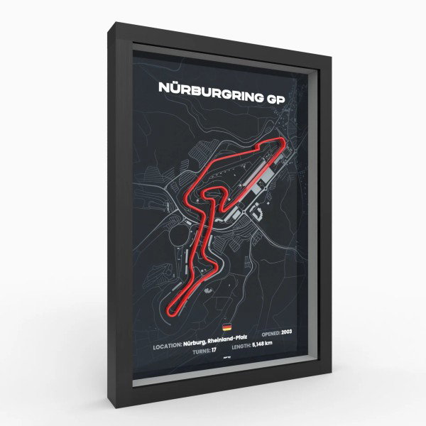 Poster 3D Nürburgring GP Track rosso A3
