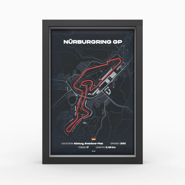 Póster 3D Nürburgring GP Track rojo A3
