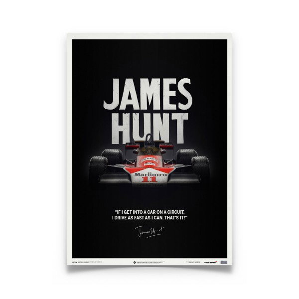 James Hunt - McLaren M23 - Citazione - GP del Giappone - 1976 - Poster limitato