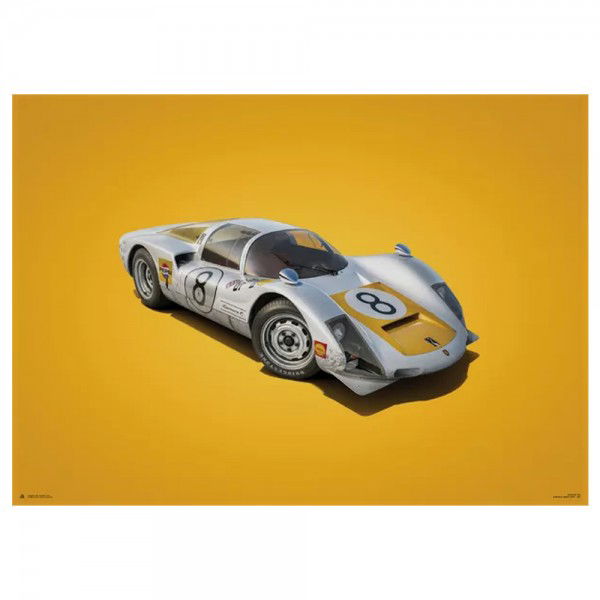 Cartel Porsche 906 - blanco - GP de Japón - 1967 - Colors of Speed