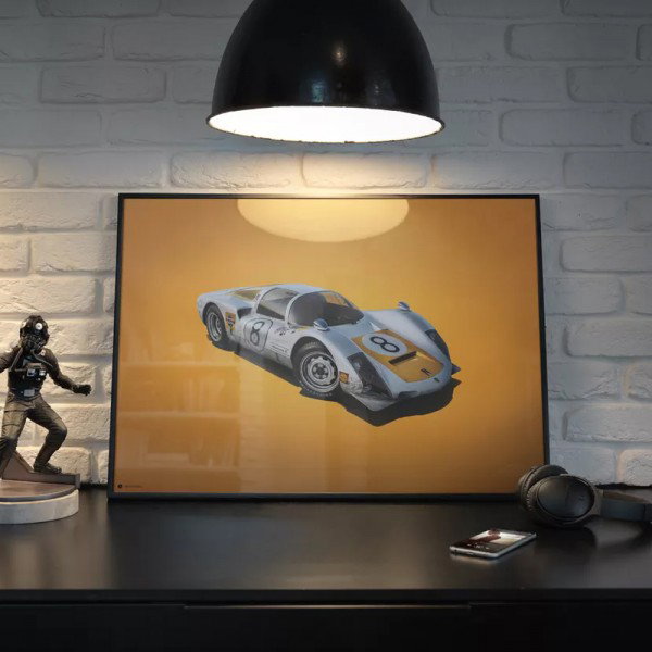 Affiche Porsche 906 - blanc - GP du Japon - 1967 - Colors of Speed