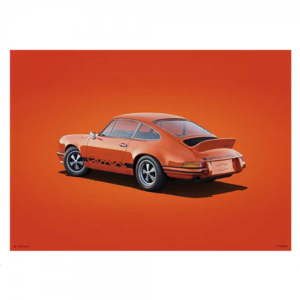 Poster Porsche 911 RS - Tangerine - Colors of Speed