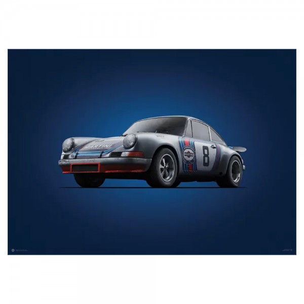 Affiche Porsche 911 RSR - Martini - Targa Florio - 1973 - Colors of Speed