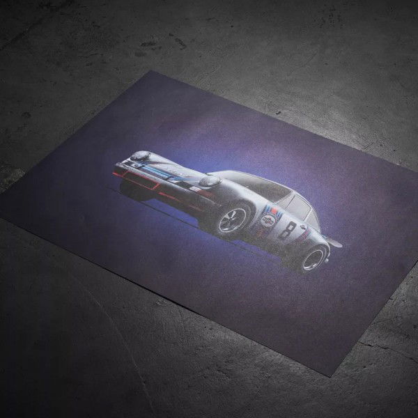 Poster Porsche 911 RSR - Martini - Targa Florio - 1973 - Colors of Speed
