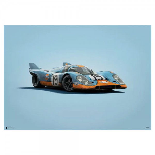 Cartel Porsche 917 - Gulf - 24h Le Mans - 1971 - Colors of Speed
