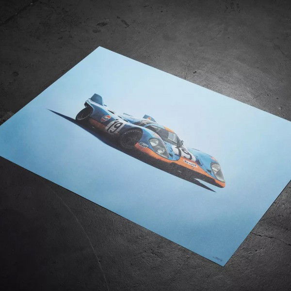 Poster Porsche 917 - Gulf - 24h Le Mans - 1971 - Colors of Speed
