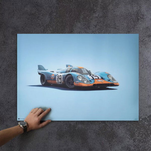 Poster Porsche 917 - Gulf - 24h Le Mans - 1971 - Colors of Speed
