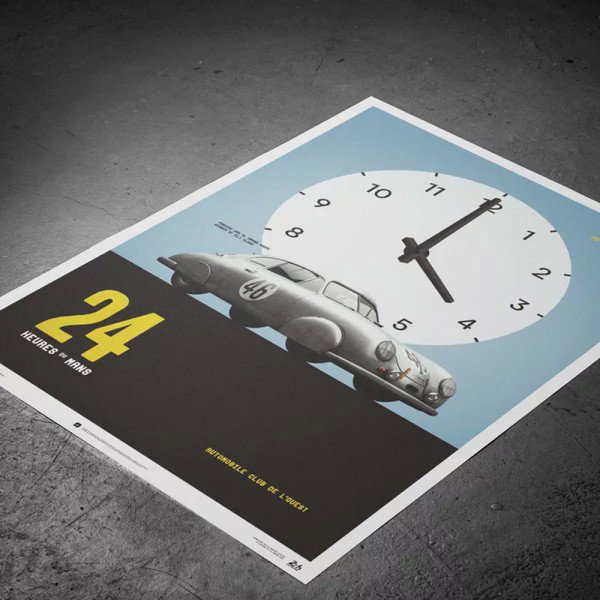 Poster Porsche Gmund -  Silver - 24h Le Mans - 1951
