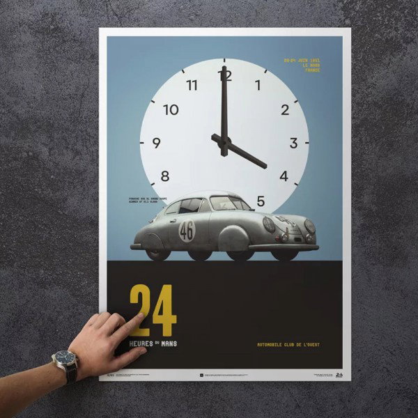 Poster Porsche Gmund -  Silver - 24h Le Mans - 1951