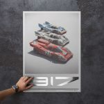 Cartel Porsche 917 - Salzburg & Martini & Gulf - 24h Le Mans