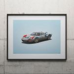 Affiche Ford GT40 - Blue - 24h Le Mans - 1966 - Colors of Speed