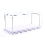 Vitrine unique blanc avec 4 lampes LED mobiles pour l'échelle 1/18
