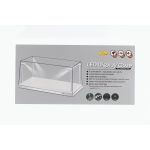 Vitrine unique blanc avec 4 lampes LED mobiles pour l'échelle 1/18