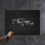 Poster Ford GT40 - Nero - 24h Le Mans - 1966 - Colors of Speed