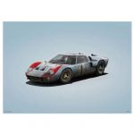 Cartel Ford GT40 - Blue - 24h Le Mans - 1966 - Colors of Speed