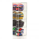 Vitrine pour 4 casques à l'échelle 1/2 miroir