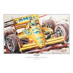 Ayrton Senna stampa d'arte Lotus 1987 di Armin Flossdorf